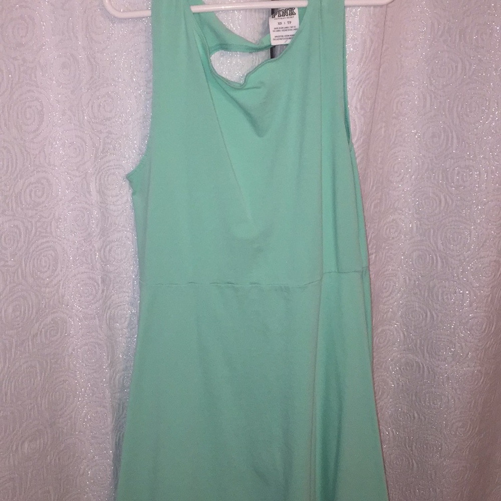 Pink brand teal blue dress